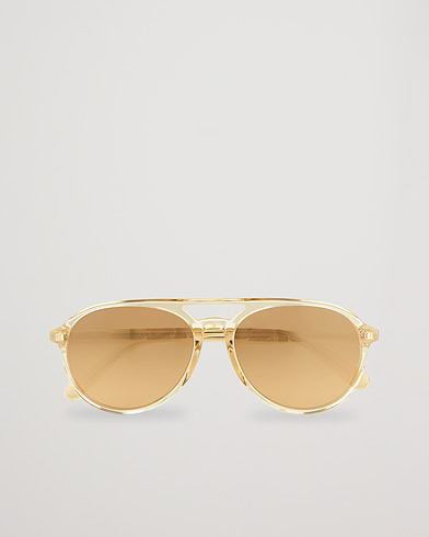 Herren | Pilotenbrillen | Moncler Lunettes | ML0228 Sunglasses Shiny Beige/Roviex