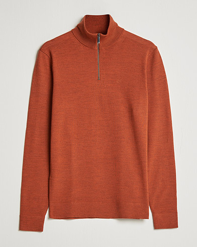 Herren |  | Calvin Klein | Superior Wool Knitted Half Zip Gingerbread Brown
