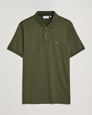 Herren | Poloshirt | Calvin Klein | Slim Fit Smooth Cotton Polo Dark Olive