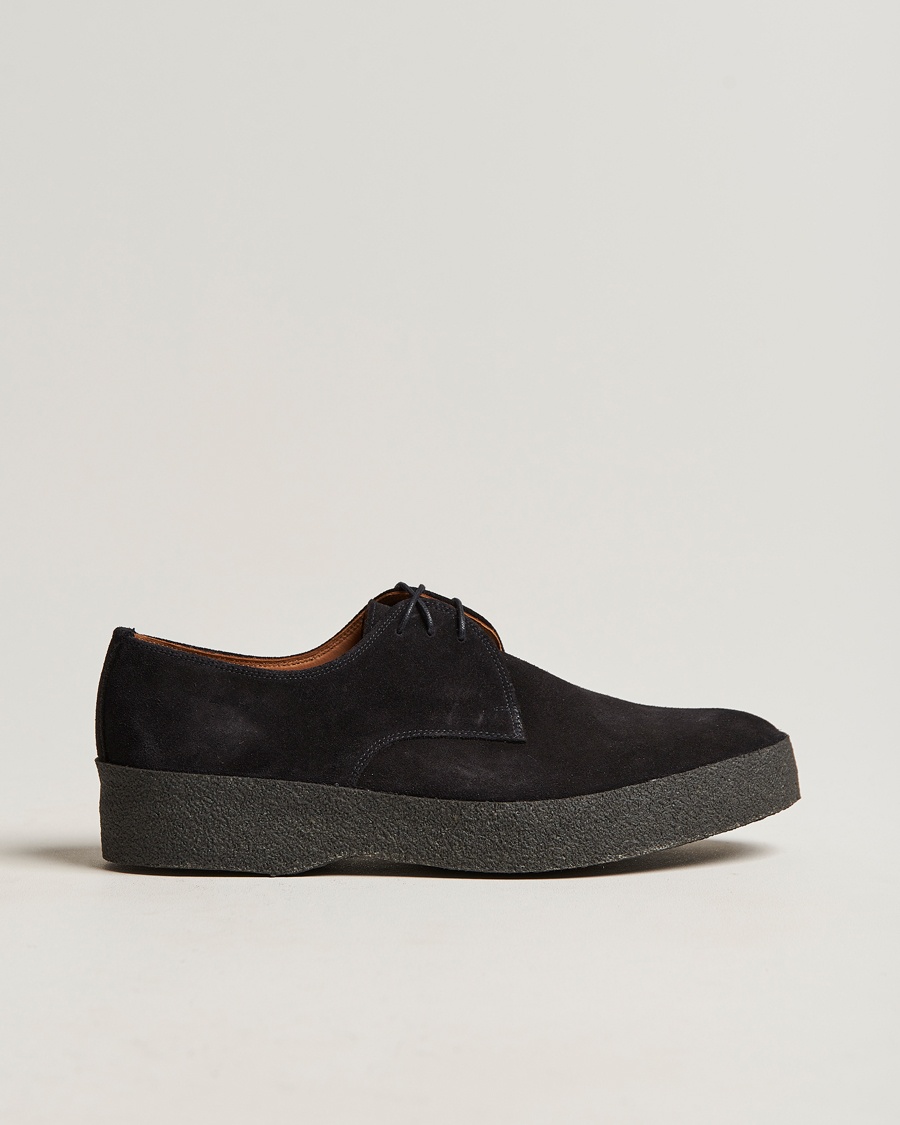 Sanders Gibson Lo Top Derby Black Suede – Schwarz