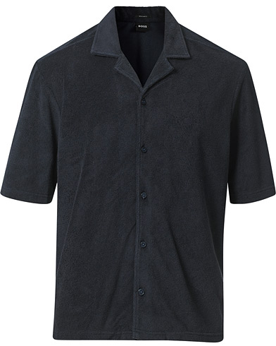 Herren | Kurzarmhemden | BOSS | Lars Terry Short Sleeve Shirt Dark Blue