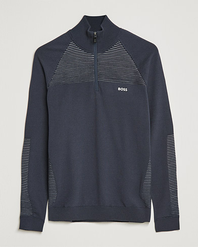 Herren | Reißverschlusspullover | BOSS Athleisure | Zandi Hlaf Zip Sweater Dark Blue