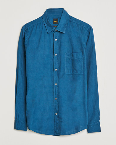 Herren | Kurzarmhemden | BOSS Casual | Relegant Regular Fit Garment Dyed Shirt Medium Blue