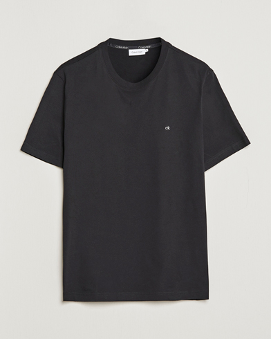 Herren | Calvin Klein | Calvin Klein | Cotton Embroidery Logo Crew Neck T-Shirt Black