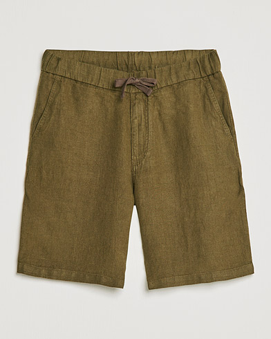 Herren | Shorts | NN07 | Keith Drawstring Linen Shorts Dark Olive