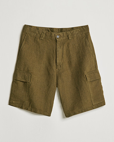 Herren | Shorts | NN07 | Arnie Cargo Linen Shorts Dark Olive