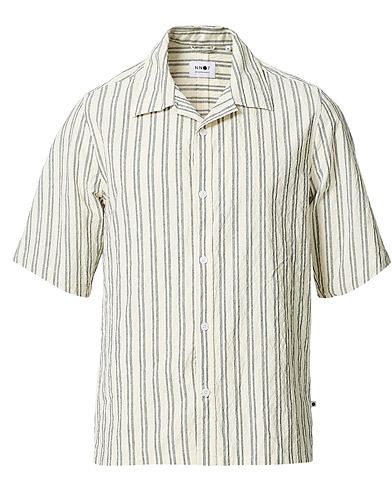 Herren | Kurzarmhemden | NN07 | Ole Short Sleeve Striped Shirt White/Black