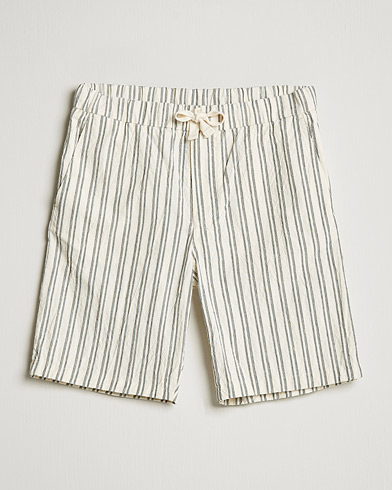 Herren | Short | NN07 | Keith Striped Drawstring Shorts White/Black