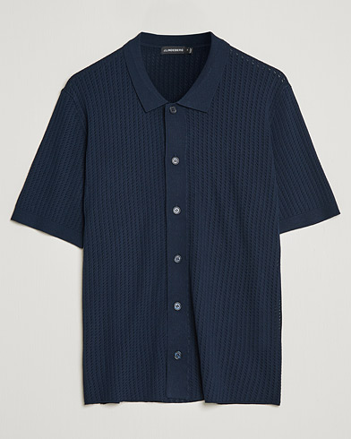 Herren |  | J.Lindeberg | Skyler Rayon Silk Knit Shirt Navy