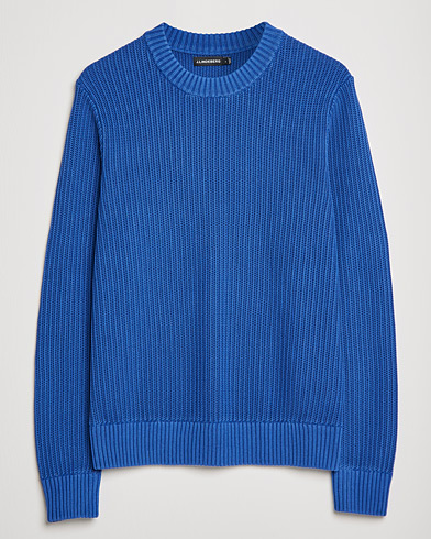 Herren | J.Lindeberg | J.Lindeberg | Coy Summer Structure Organic Cotton Sweater Royal Blue