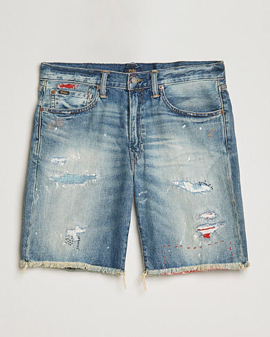 Herren |  | Polo Ralph Lauren | Shredded Denim Shorts Blue