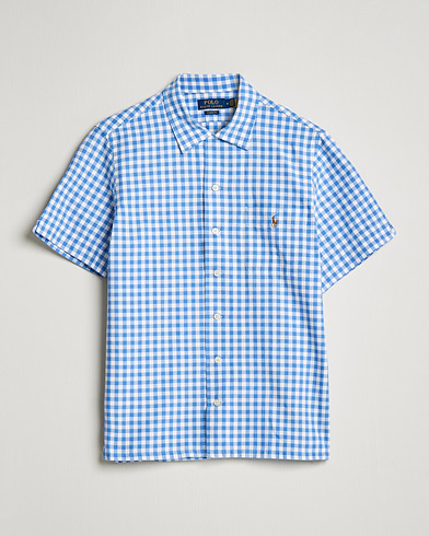 Herren |  | Polo Ralph Lauren | Short Sleeve Resort Collar Checked Shirt Blue/White