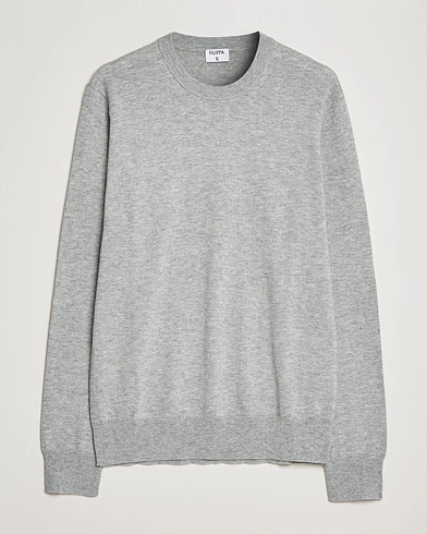 Herren | Filippa K | Filippa K | Cotton Merino Basic Sweater Light Grey Melange
