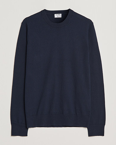Herren | Rundausschnitt | Filippa K | Cotton Merino Basic Sweater Navy