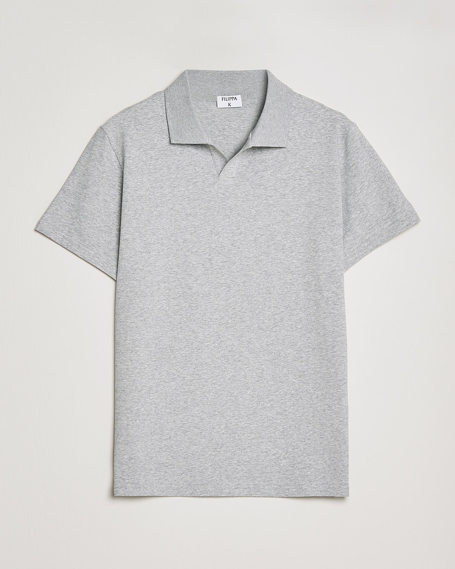 Filippa K Soft Lycra Polo Tee Light Grey Melange – Grau