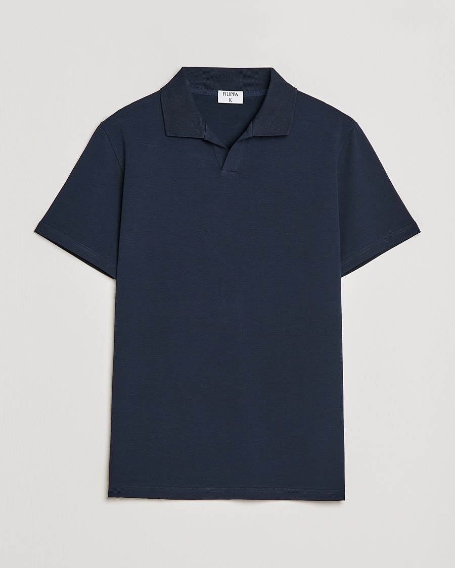 Filippa K Soft Lycra Polo Tee Navy – Blau