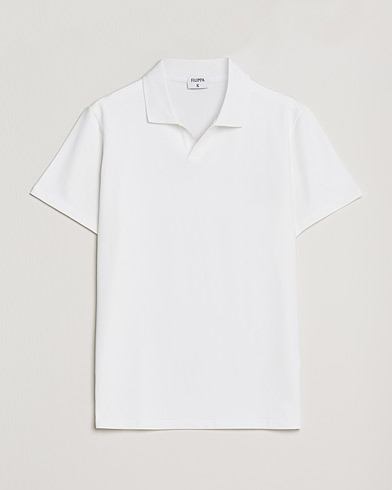 Herren | Poloshirt | Filippa K | Soft Lycra Polo Tee White