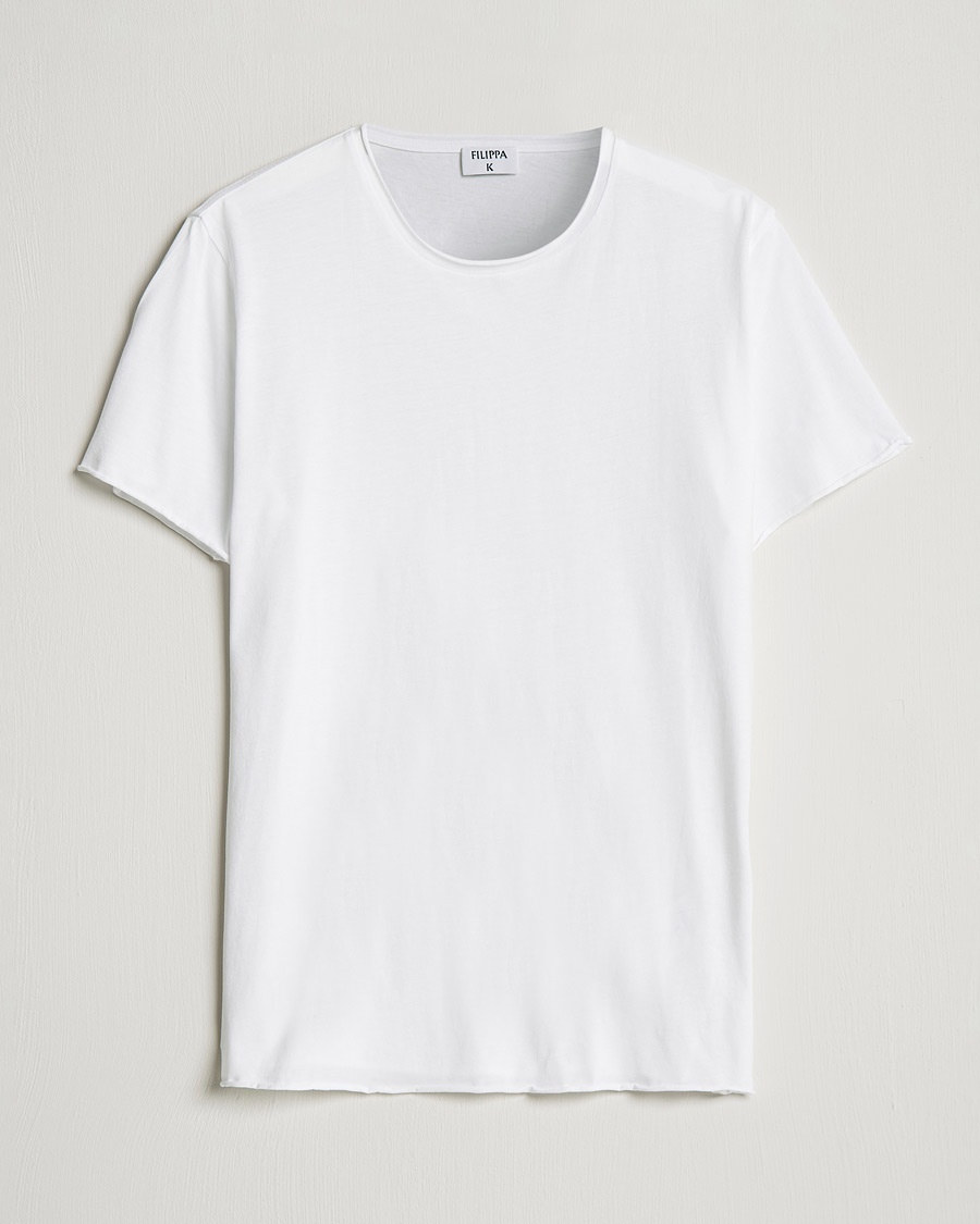 Filippa K Roll Neck Crew Neck Tee White – Weiß
