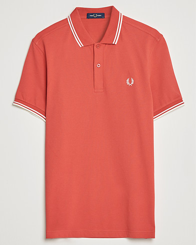 Herren | Best of British | Fred Perry | Twin Tip Polo Washed Red