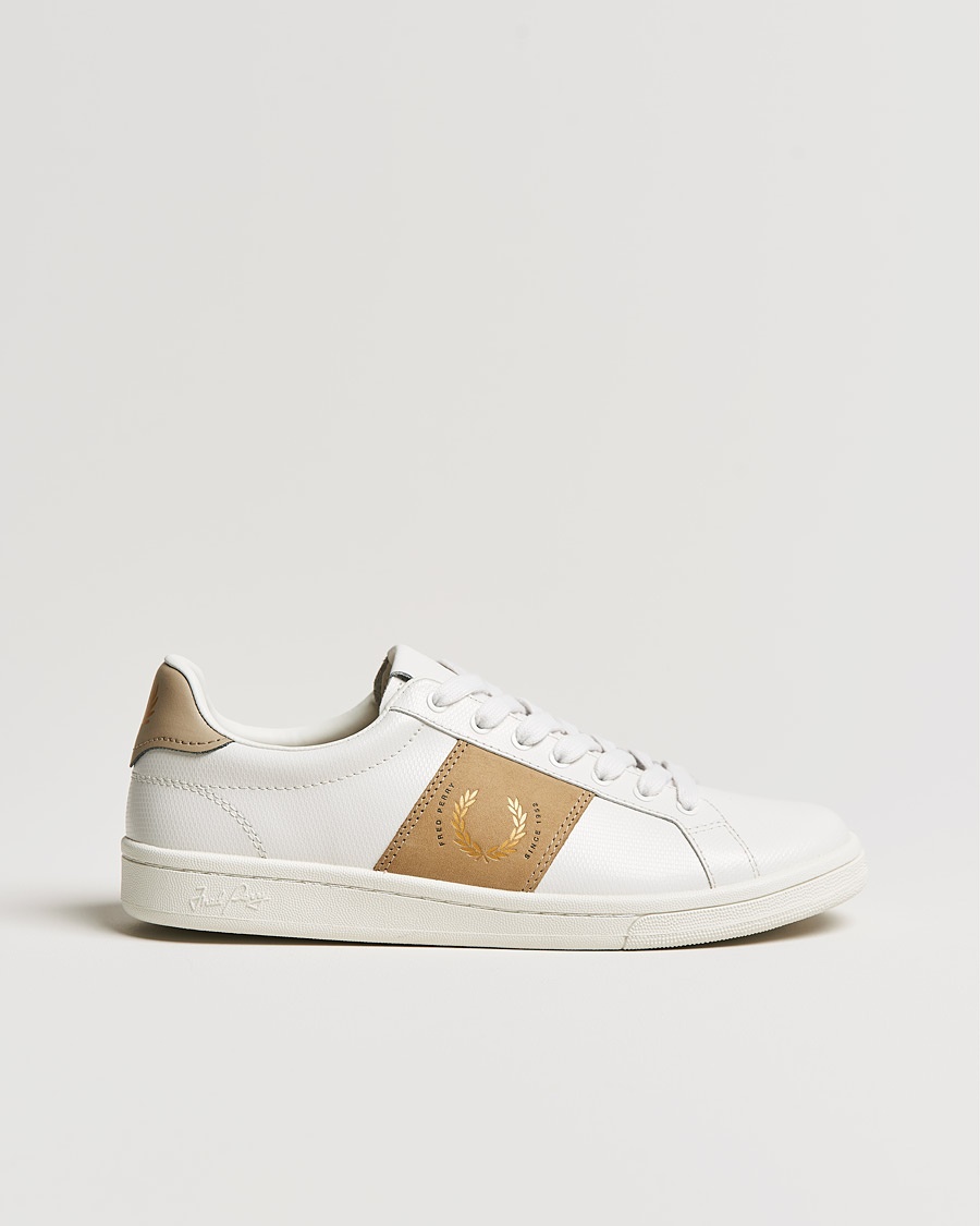 Herren | | Fred Perry | B721 Pique Embossed Leather Sneaker Porcelain