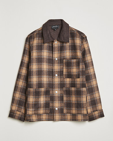 Herren | Overshirts | A.P.C. | Emile Shirt Jacket Brown Check