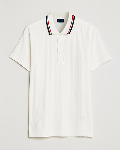 Herren | Poloshirt | GANT | Structued Knitted Polo Caulk White