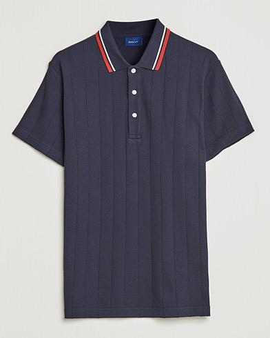 Herren | Poloshirt | GANT | Structued Knitted Polo Evening Blue