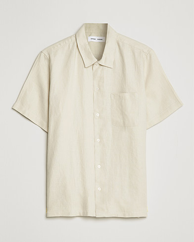 Herren |  | Samsøe & Samsøe | Avan Linen Short Sleeve Shirt Oatmeal