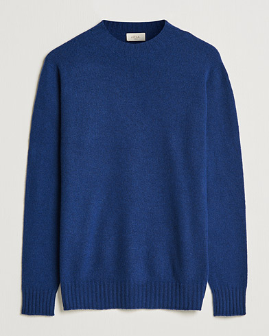 Herren | Rundausschnitt | Altea | Wool/Cashmere Crew Neck Sweater Open Blue