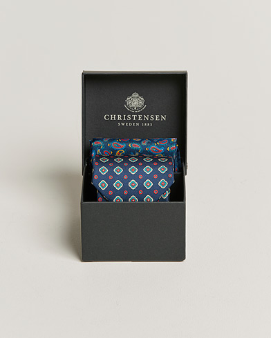 Herren |  | Amanda Christensen | Box Set Silk 8cm Tie and Twill Pocket Square Navy