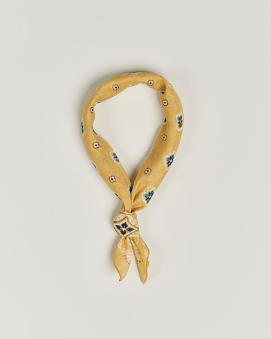 Herren | Accessoires | Amanda Christensen | Cotton Voilé Printed Flower Bandana Yellow