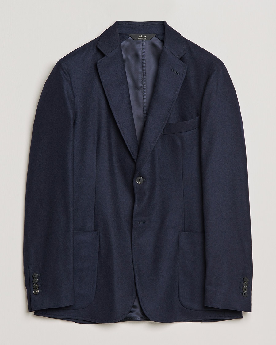 Herren | Italian Department | Brioni | Deconstructed Flannel Blazer Navy