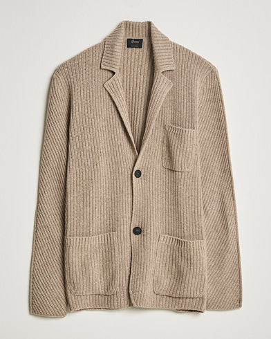 Herren | Sakkos | Brioni | Pure Cashmere Knitted Blazer Beige