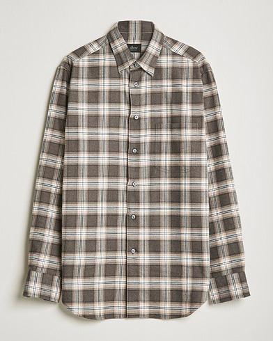 Herren | Freizeithemden | Brioni | Check Flannel Shirt Beige