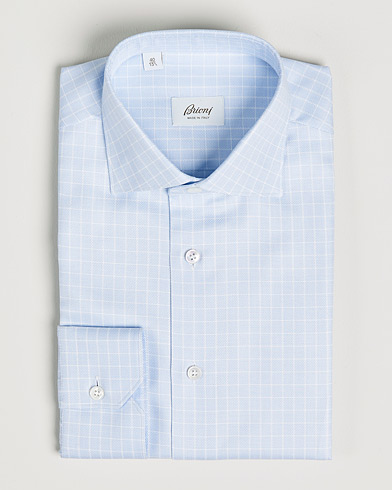 Herren | Brioni | Brioni | Slim Fit Dress Shirt Light Blue Check
