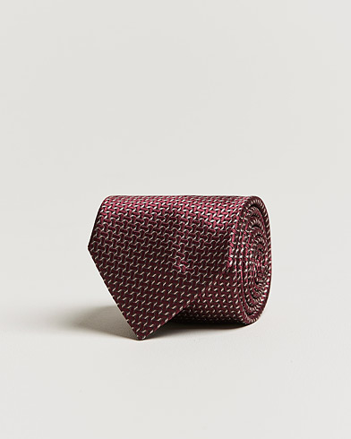 Herren | Brioni | Brioni | Micro Pattern Silk Tie Burgundy