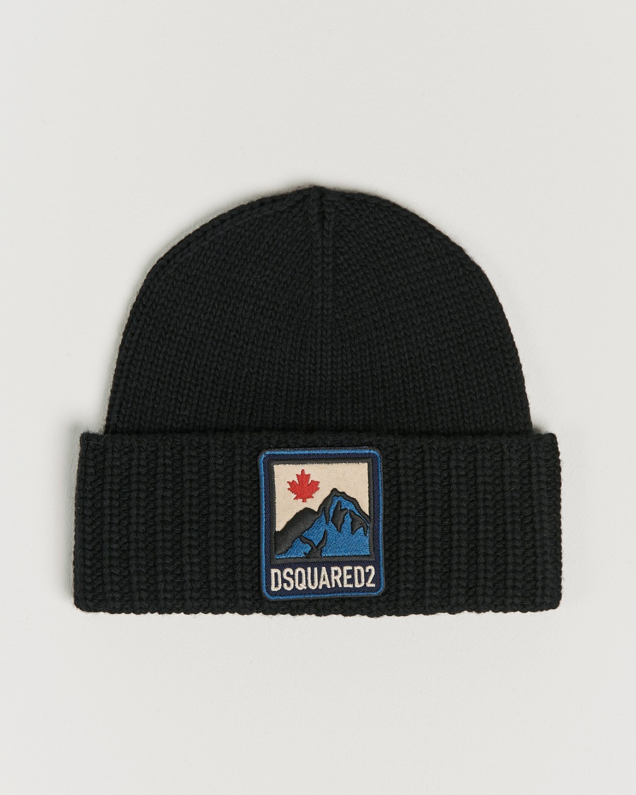 Herren | Dsquared2 | Dsquared2 | Wool Patch Beanie Black