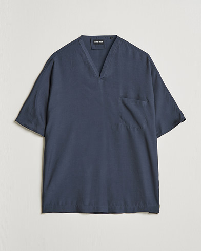 Herren | Italian Department | Giorgio Armani | Silk Blend T-Shirt Navy
