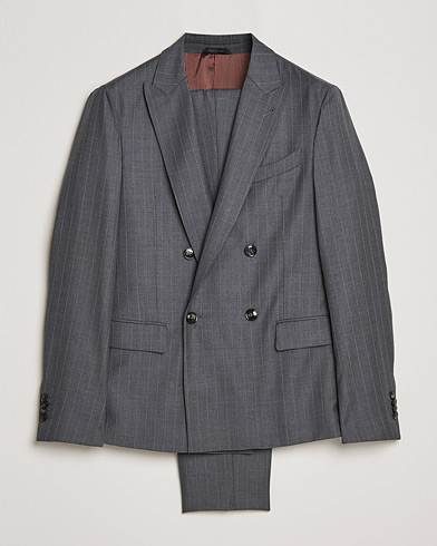 Herren | Anzüge | Giorgio Armani | Pinstripe Double Breasted Suit Grey