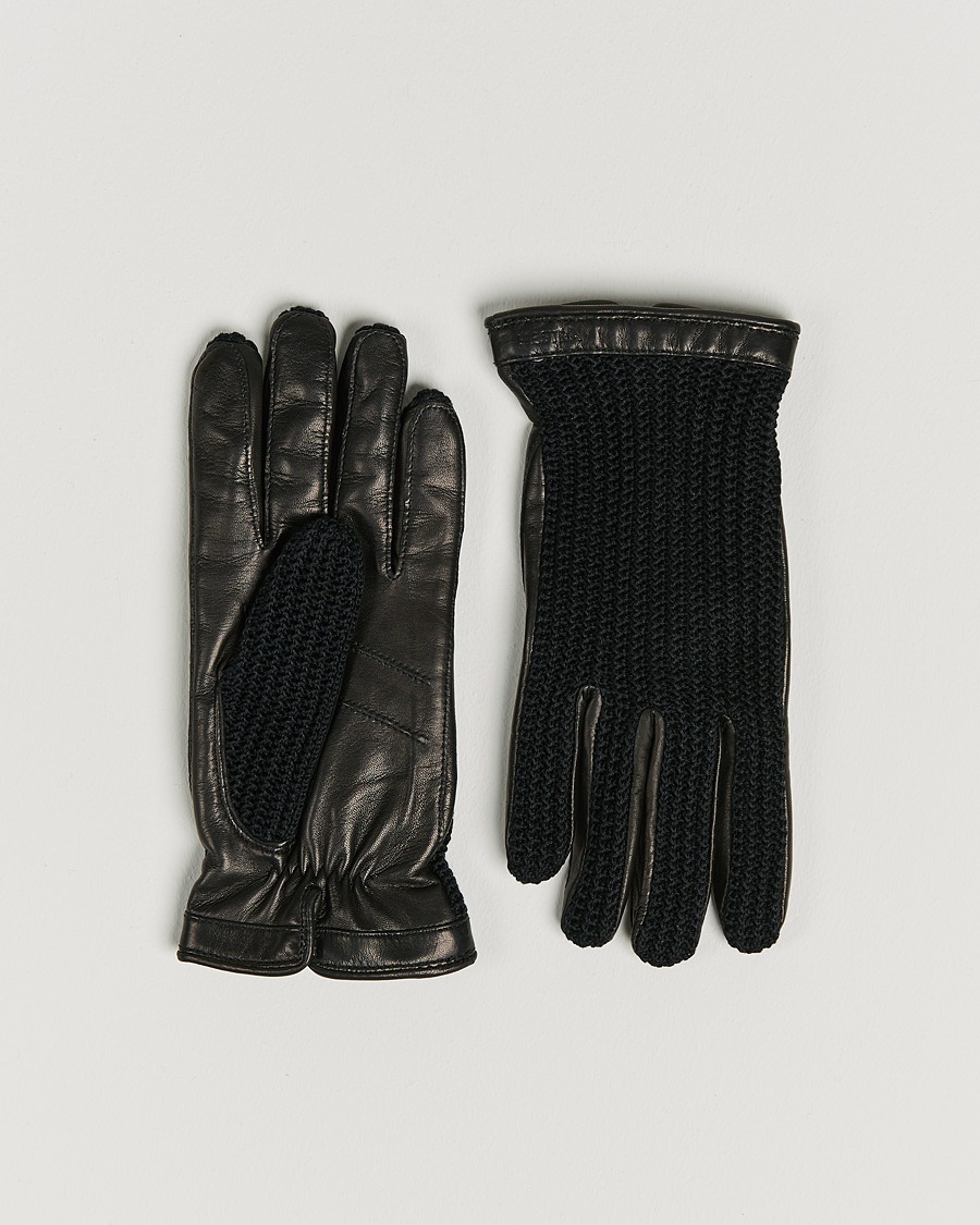 Hestra Adam Crochet Wool Lined Glove Black – Schwarz