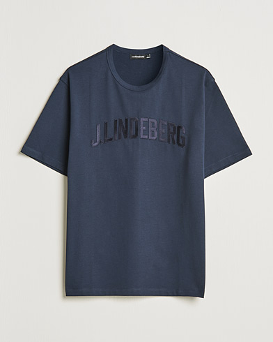 Herren | J.Lindeberg | J.Lindeberg | Camilo Logo T-Shirt Navy