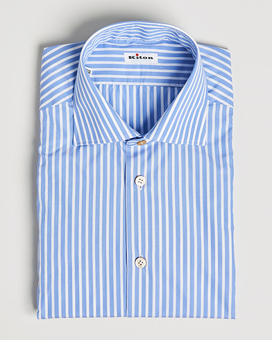 Herren | Kiton | Kiton | Slim Fit Striped Dress Shirt Light Blue