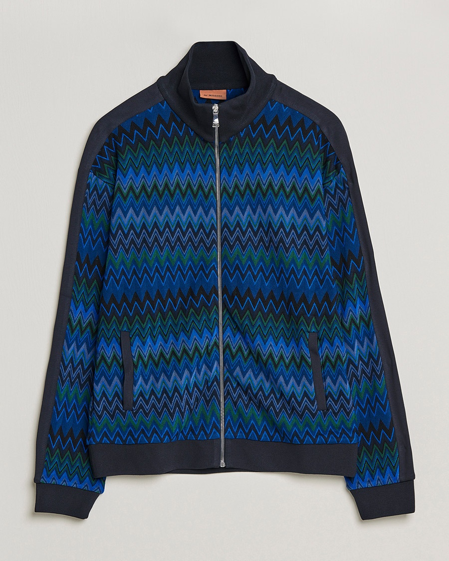Herren | Missoni | Missoni | Chevron Full Zip Sweater Navy