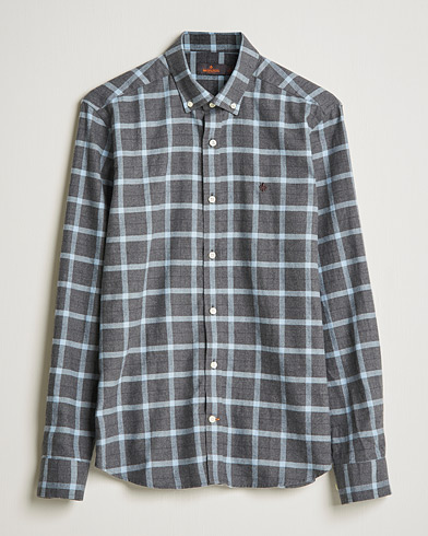 Herren |  | Morris | Brushed Flannel Checked Shirt Dark Grey