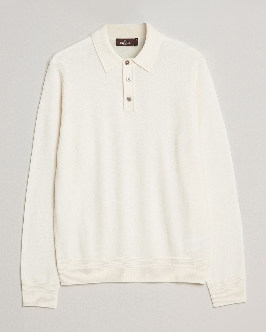 Herren | Bestickte Polohemden | Morris Heritage | Dalton Wool/Cashmere Polo Off White
