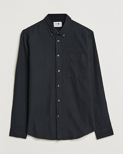 Herren | Flannellhemden | NN07 | Arne Brushed Flannel Shirt Black