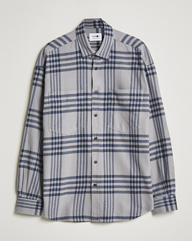 Herren | Freizeithemden | NN07 | Deon Checked Shirt Grey/Blue