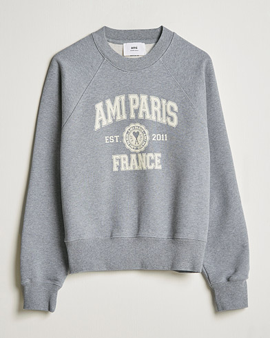 Herren | Pullover | AMI | Paris College Sweatshirt Heather Grey
