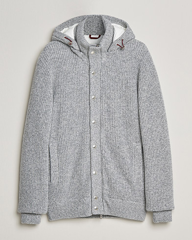 Herren | Daunenjacken | Brunello Cucinelli | Hooded Cashmere Jacket Light Grey