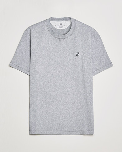 Herren | Brunello Cucinelli | Brunello Cucinelli | Short Sleeve Logo T-Shirt Grey Melange